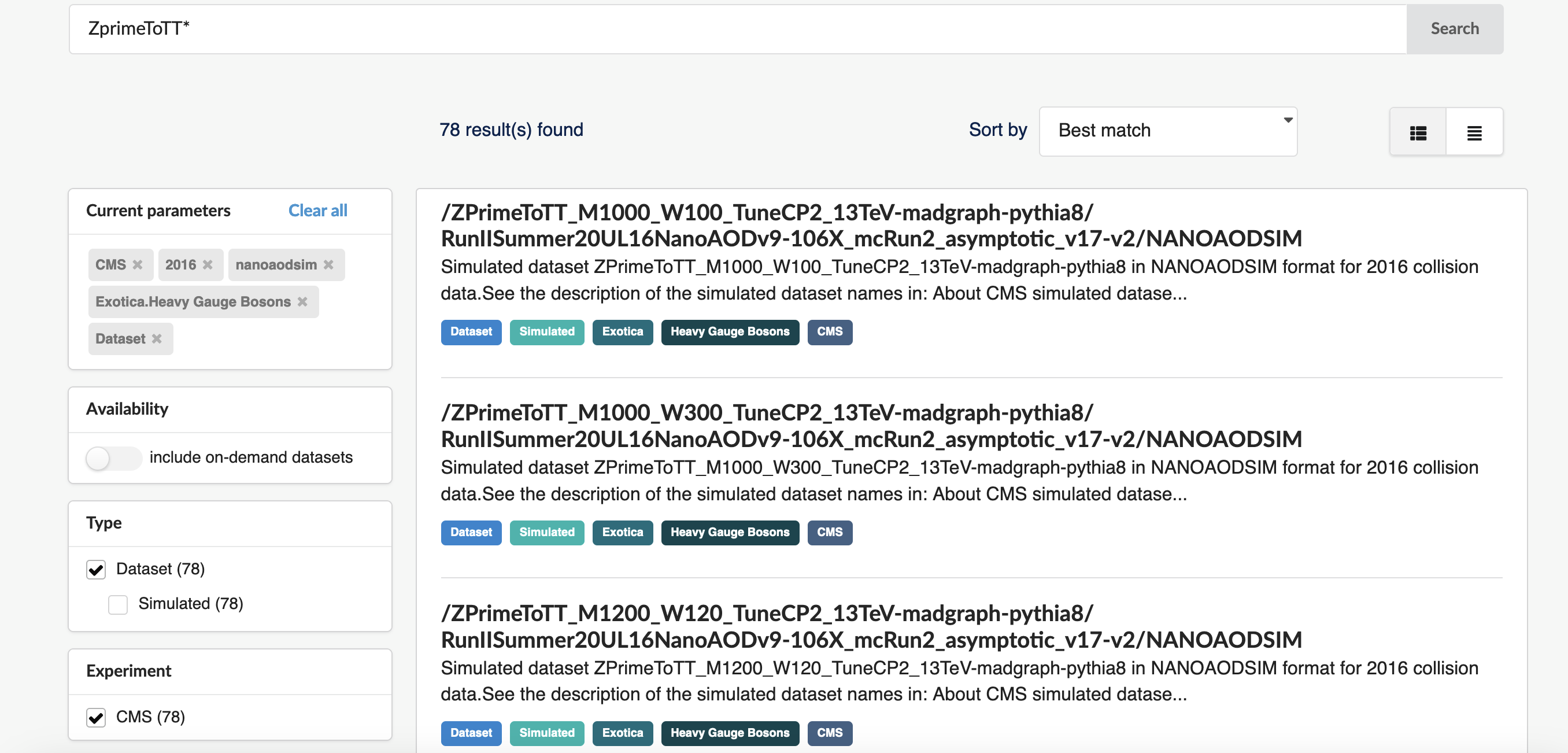 Narrowed search results for ZprimeToTT*