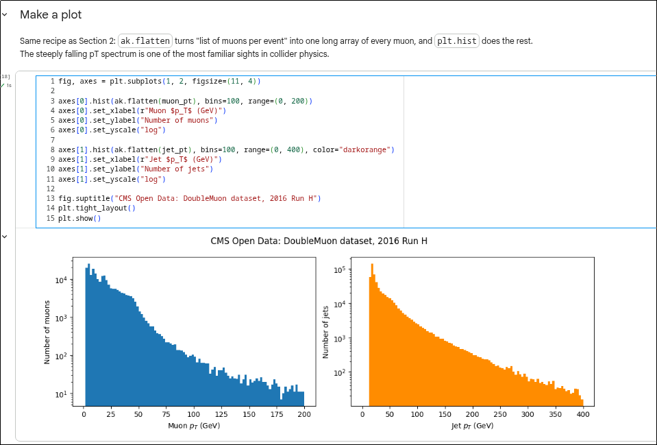 Screenshot of colab notebook output
