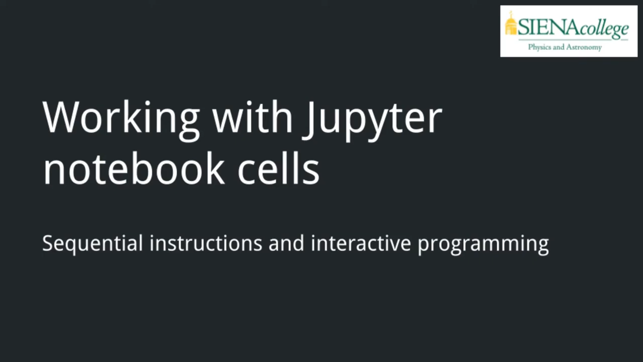 Screenshot of video lecture on working with Jupyter cells