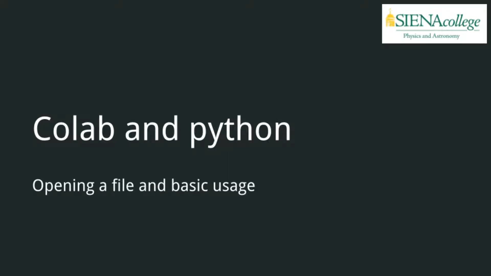 Screenshot of video lecture on Colab and python